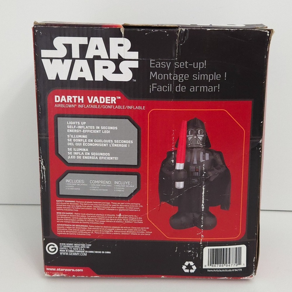 Gemmy Star Wars Darth Vader‎ 2016 Light-Up Airblown Inflatable- 3.5 ft - Picture 7 of 8
